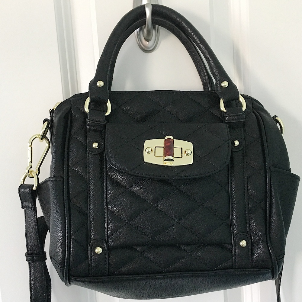 Target Merona Black Quilted Mini Satchel Purse